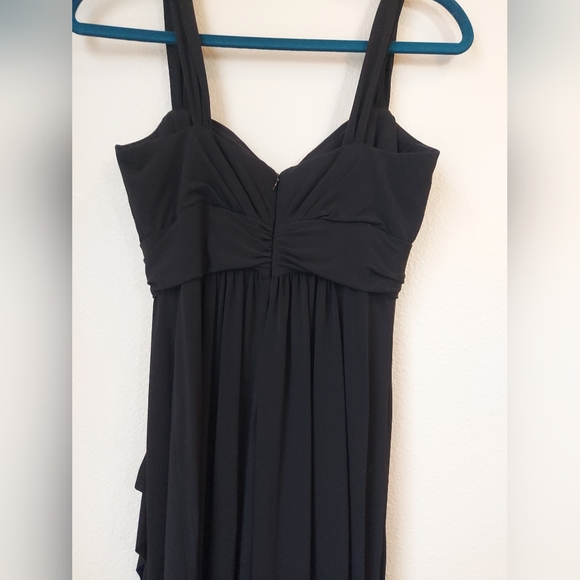 Amsale Black Sleeveless Faux Wrap Maxi Dress Size 6 - Picture 7 of 10